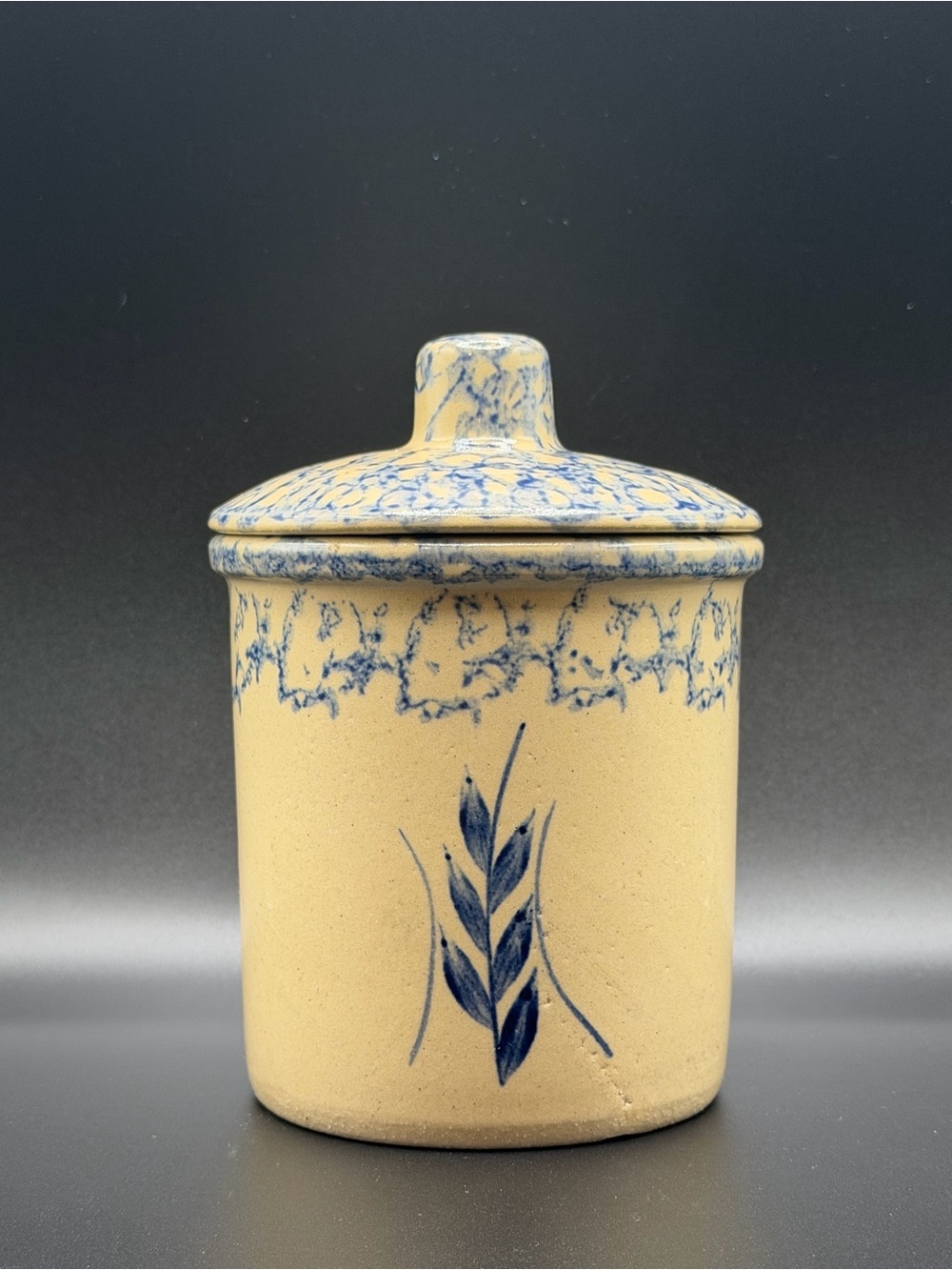 RRB - Roseville 1qt Blue Wheat Sponge-ware Container